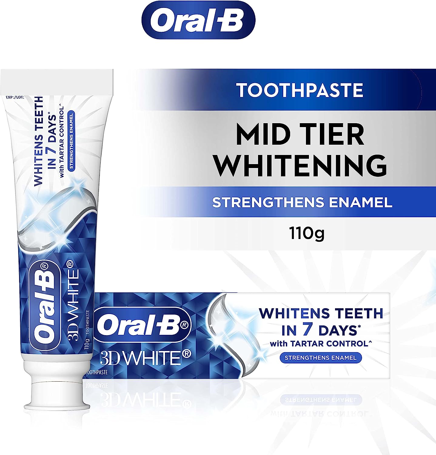 Oral B Toothpaste 3D White Strengthen Enamel 110g