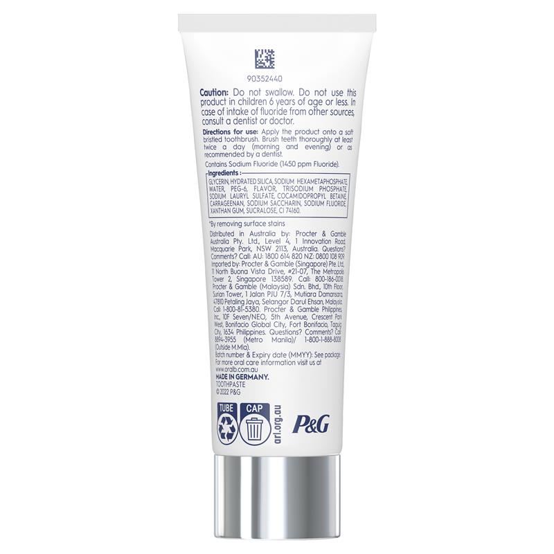 Oral B Toothpaste 3D White Enamel Strong 90g