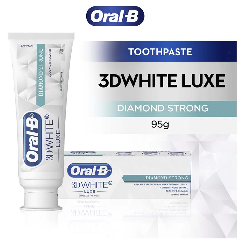 Oral B Teeth Whitening Toothpaste 3D White Luxe Diamond Strong 95g