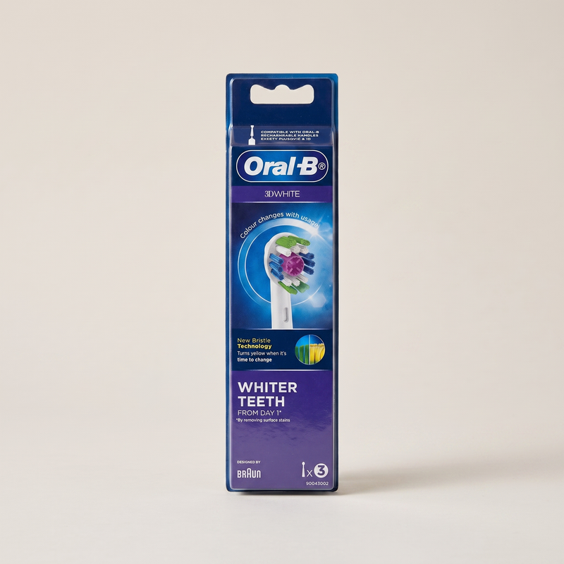 Oral-B - 3D White Brush Head with Clean Maximiser - 3 Counts