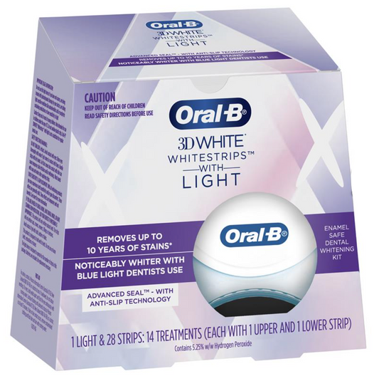 Oral B 3D White Strips Teeth Whitening 14 Treatments + LED Light Kit