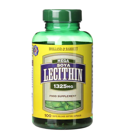 Holland & Barrett - Holland & Barrett Mega Soya Lecithin Fat Emulsifier 100 Capsules 1325mg