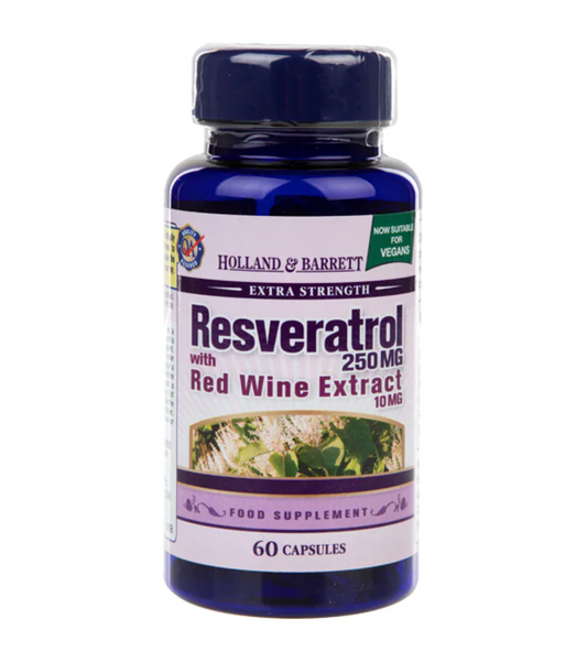 Holland & Barrett Resveratrol 250mg with Red Wine Extract 10mg 60 capsules