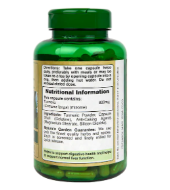 Holland & Barrett - Nature's Garden Turmeric 400mg containing Curcumin 200 Capsules (Parallel Import)