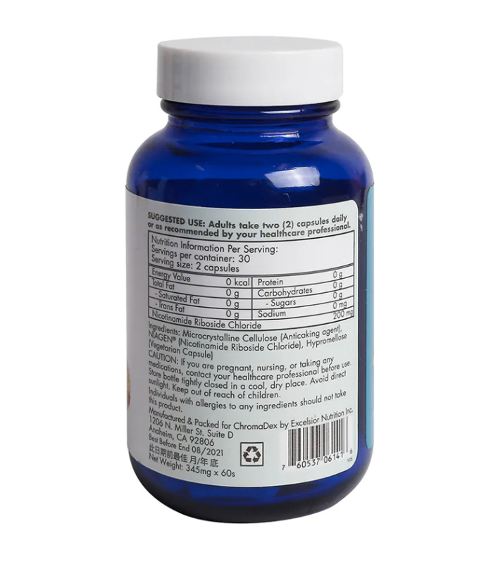 (60 Count (Pack of 1)) Nicotinamide Riboside NAD+ 60 Count 200mg NIAGEN