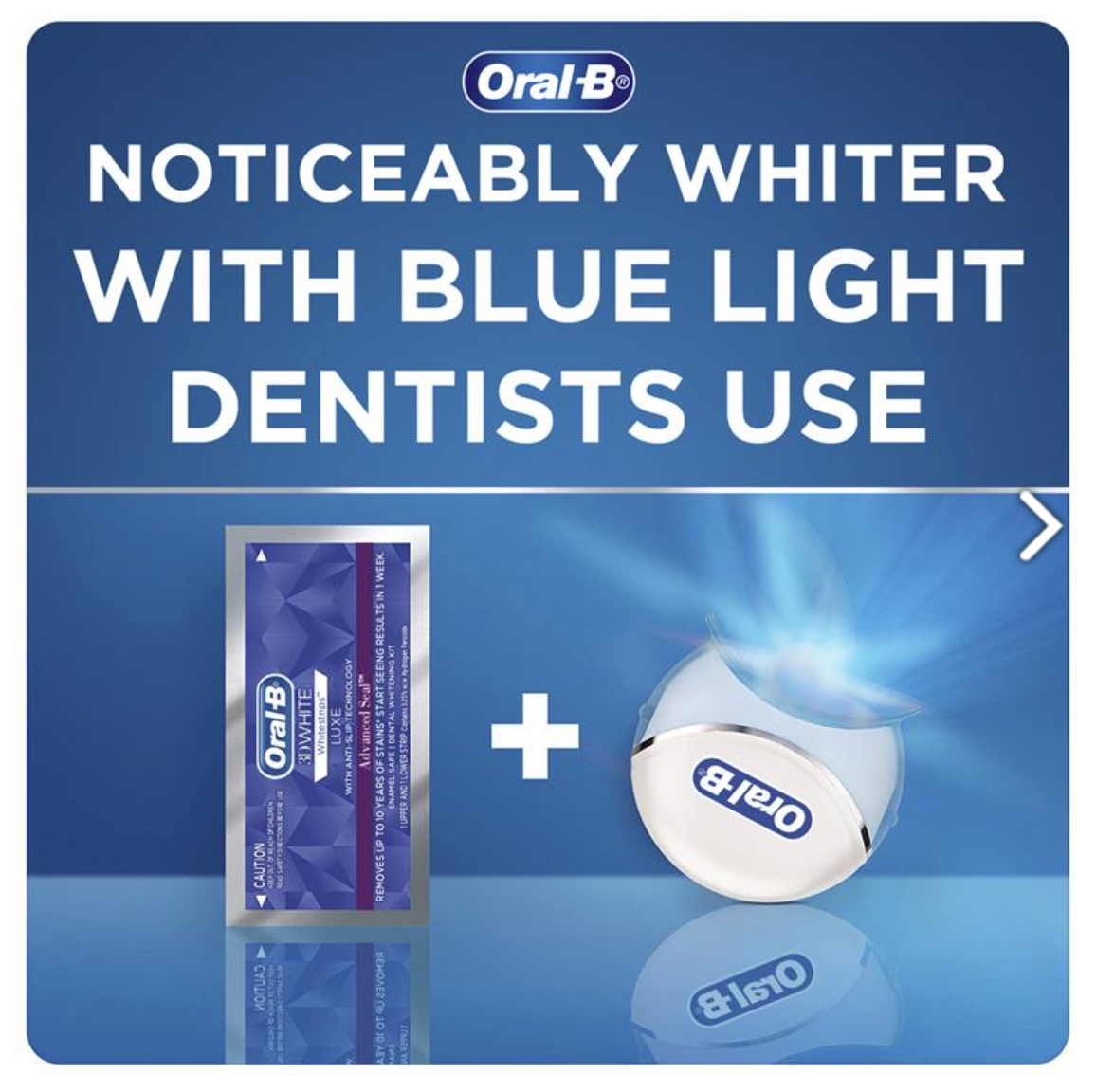 Oral B 3D White Strips Teeth Whitening 14 Treatments + LED Light Kit