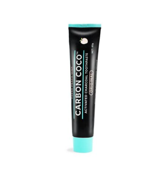 CARBONCOCO - Natural Teeth Whitening+Charcoal Toothpaste (Peach) set