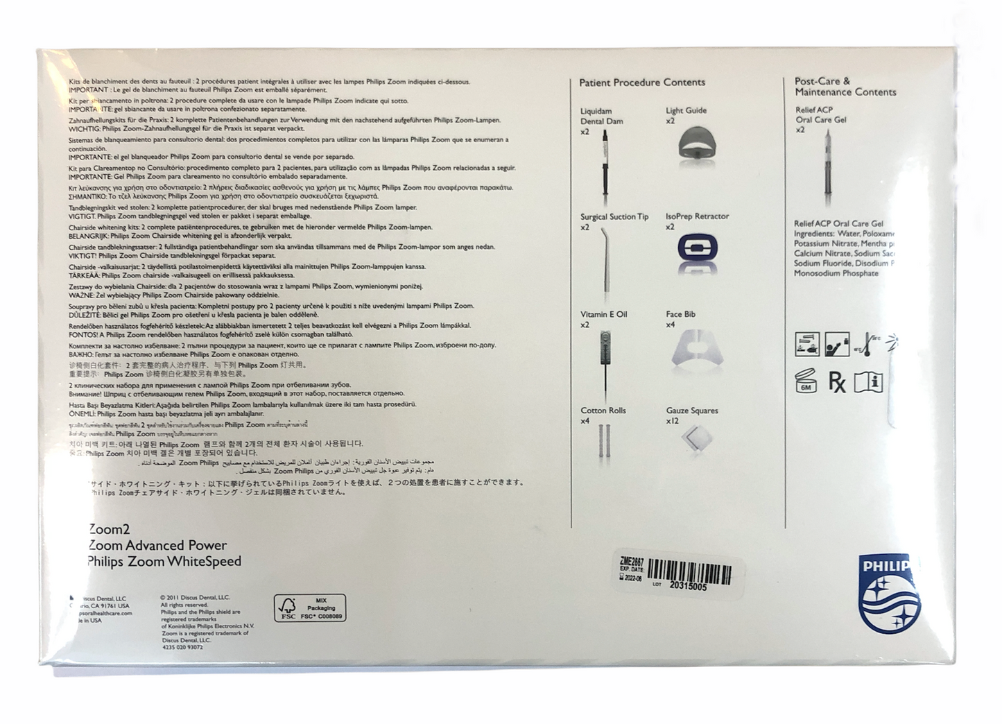 Philips zoom in-office procedure kit ZME2667 2 patient treatment