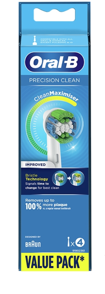 Oral B Precision Clean Replacement Electric Toothbrush Heads 4 Pack