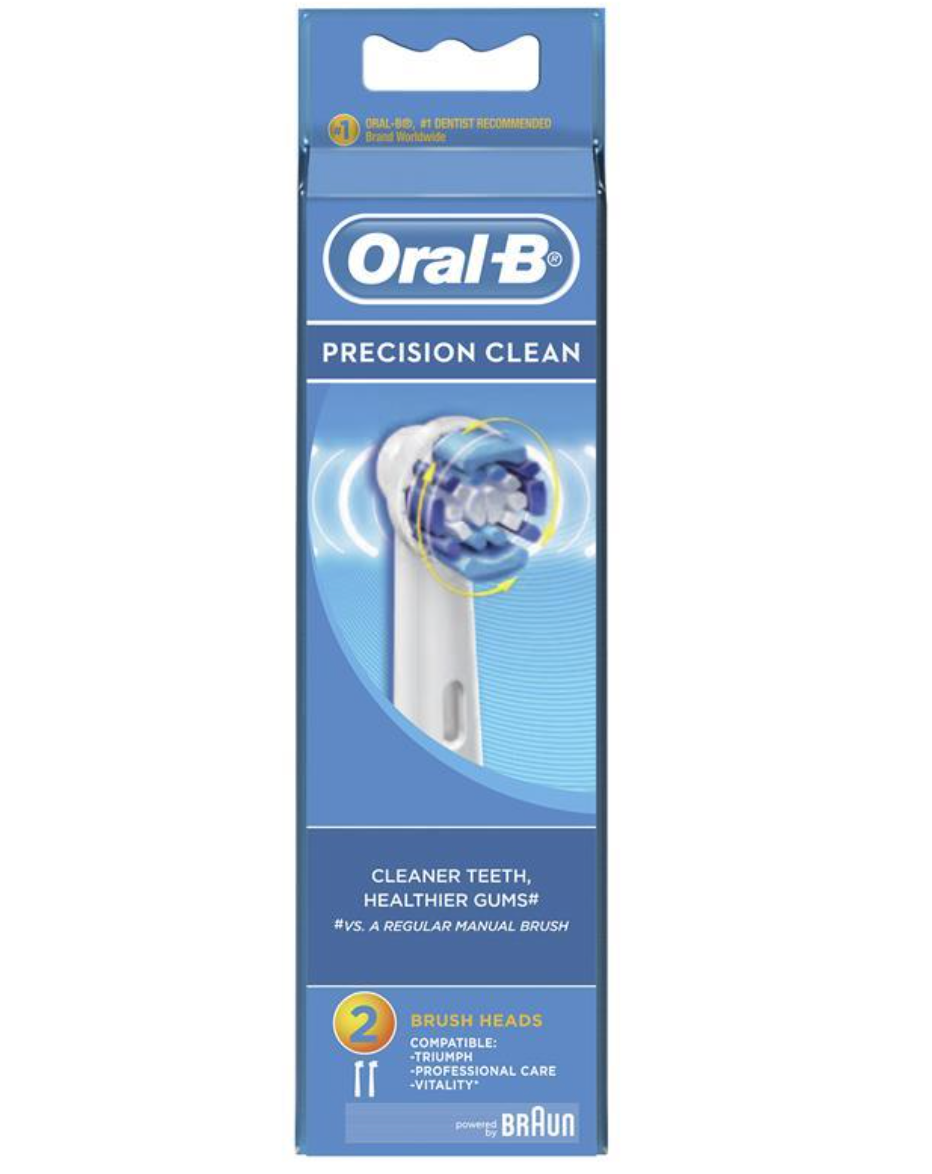 Oral B Precision Clean Replacement Electric Toothbrush Heads 2 Pack