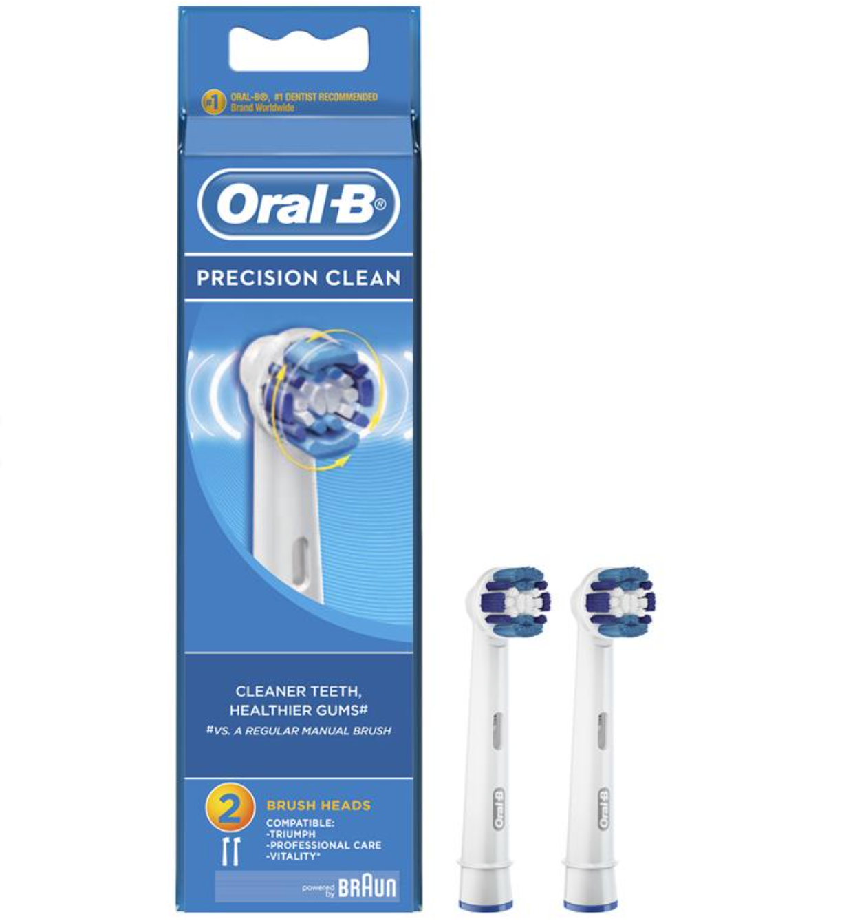 Oral B Precision Clean Replacement Electric Toothbrush Heads 2 Pack