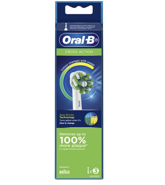 Oral B Power Toothbrush Cross Action Refills Rainbow 3 Pack