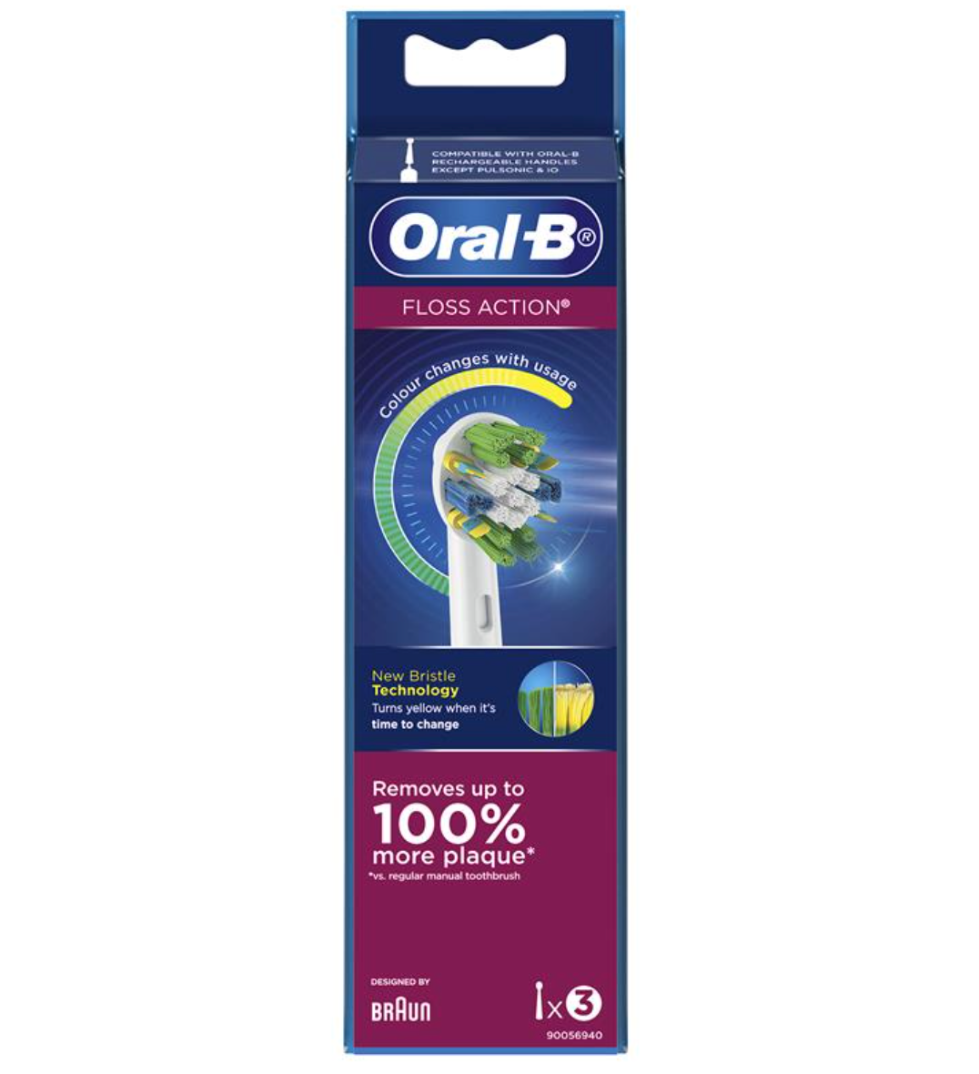 Oral B Power Toothbrush Floss Action Refills 3 Pack