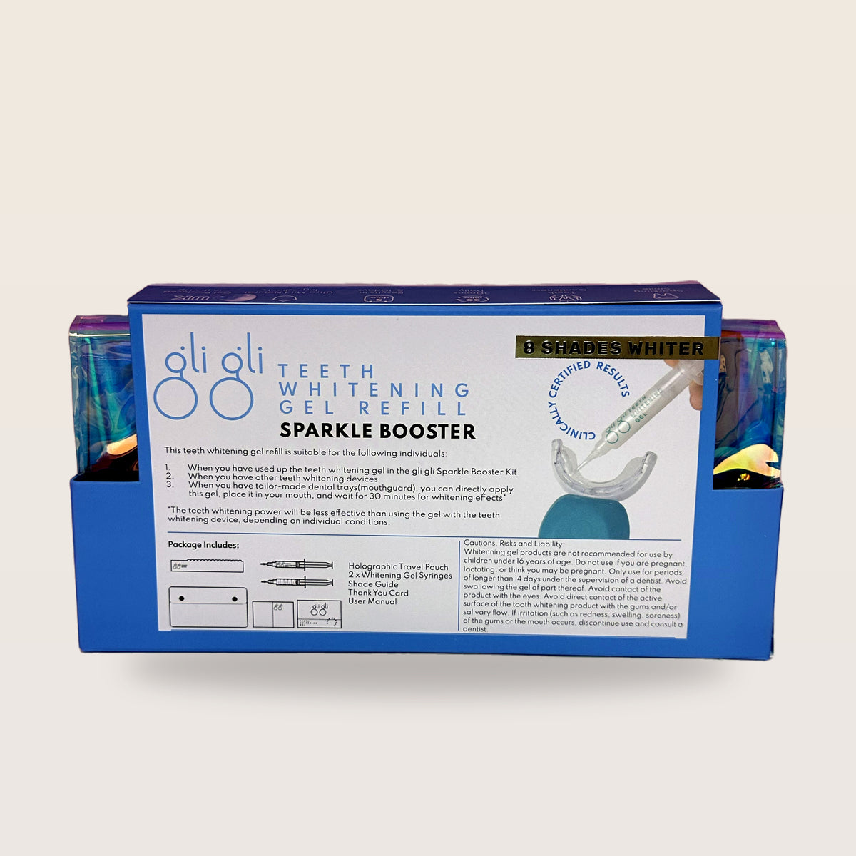 gli gli Sparkle Booster PAP teeth whitening gel refill - box back