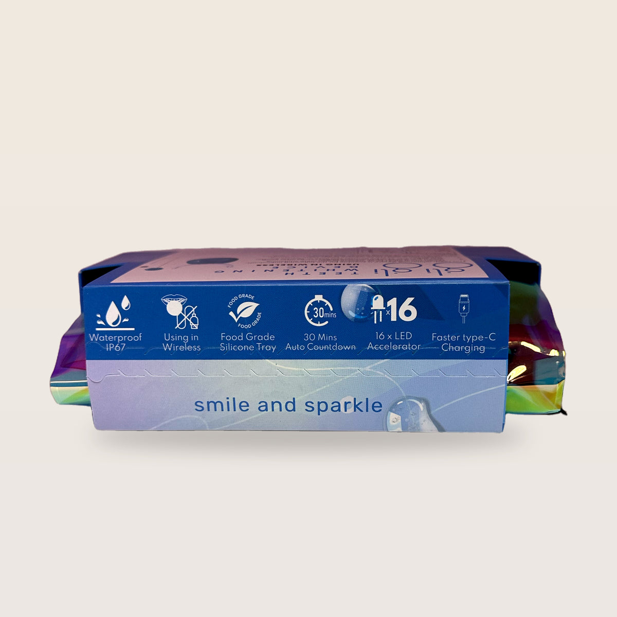 gli gli 16-LED teeth whitening device with case - box top