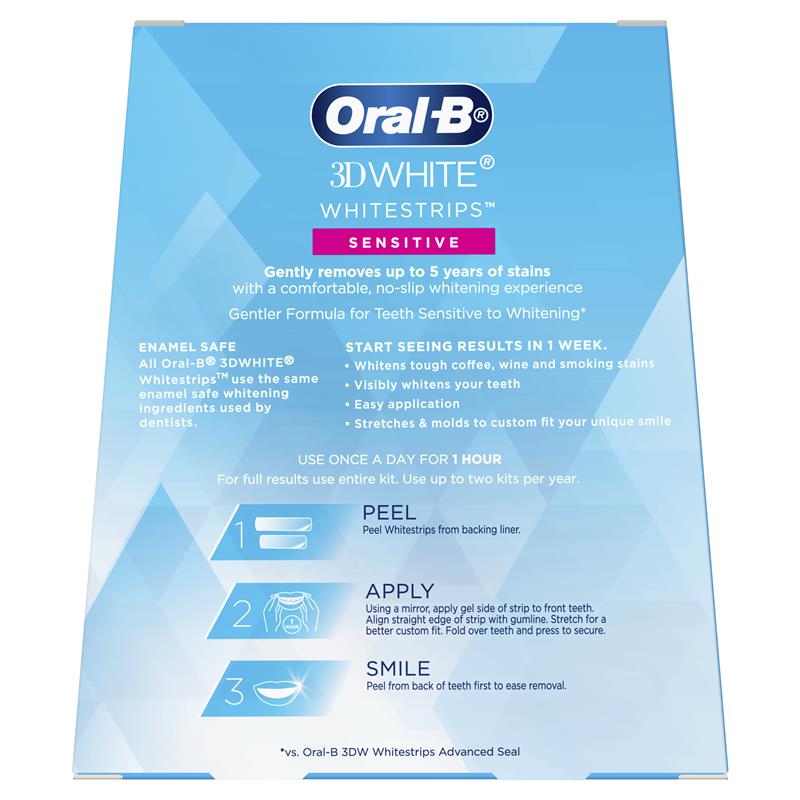 Oral B 3D White Whitening Strips Sensitive 14 Pack