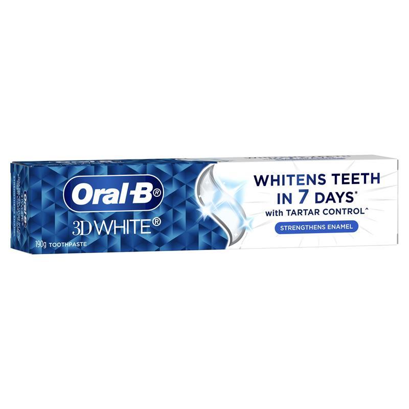 Oral B Toothpaste 3D White Strengthen Enamel 190g