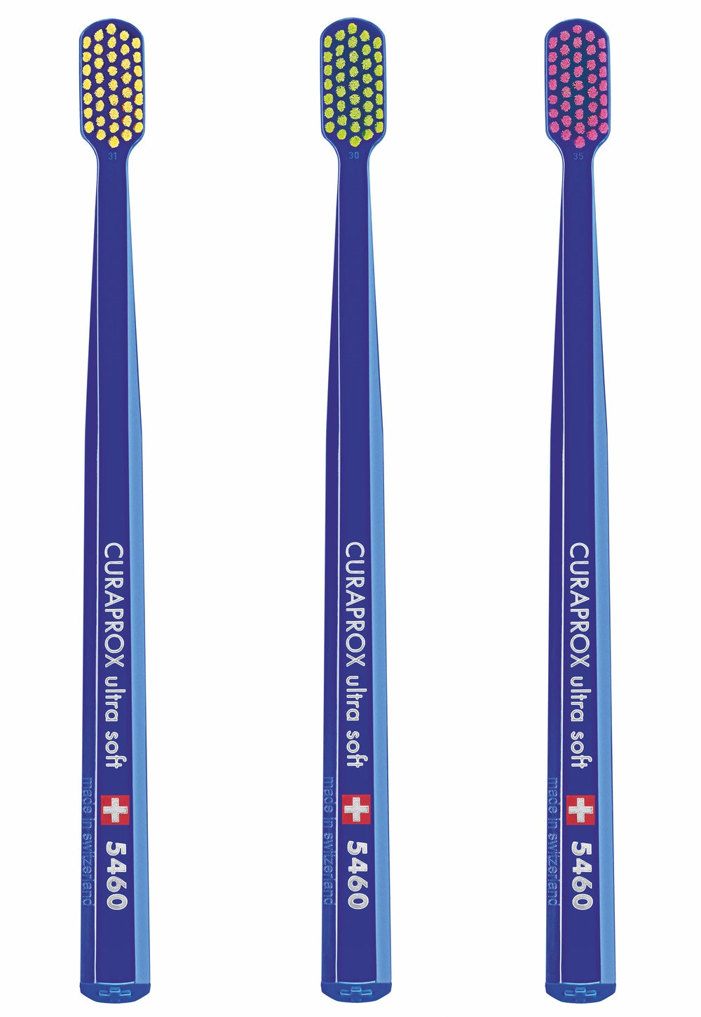 CURAPROX CS 5460 Ultra-Soft Toothbrush - Royal Blue, Pack of 3 (Random Bristle Colour)