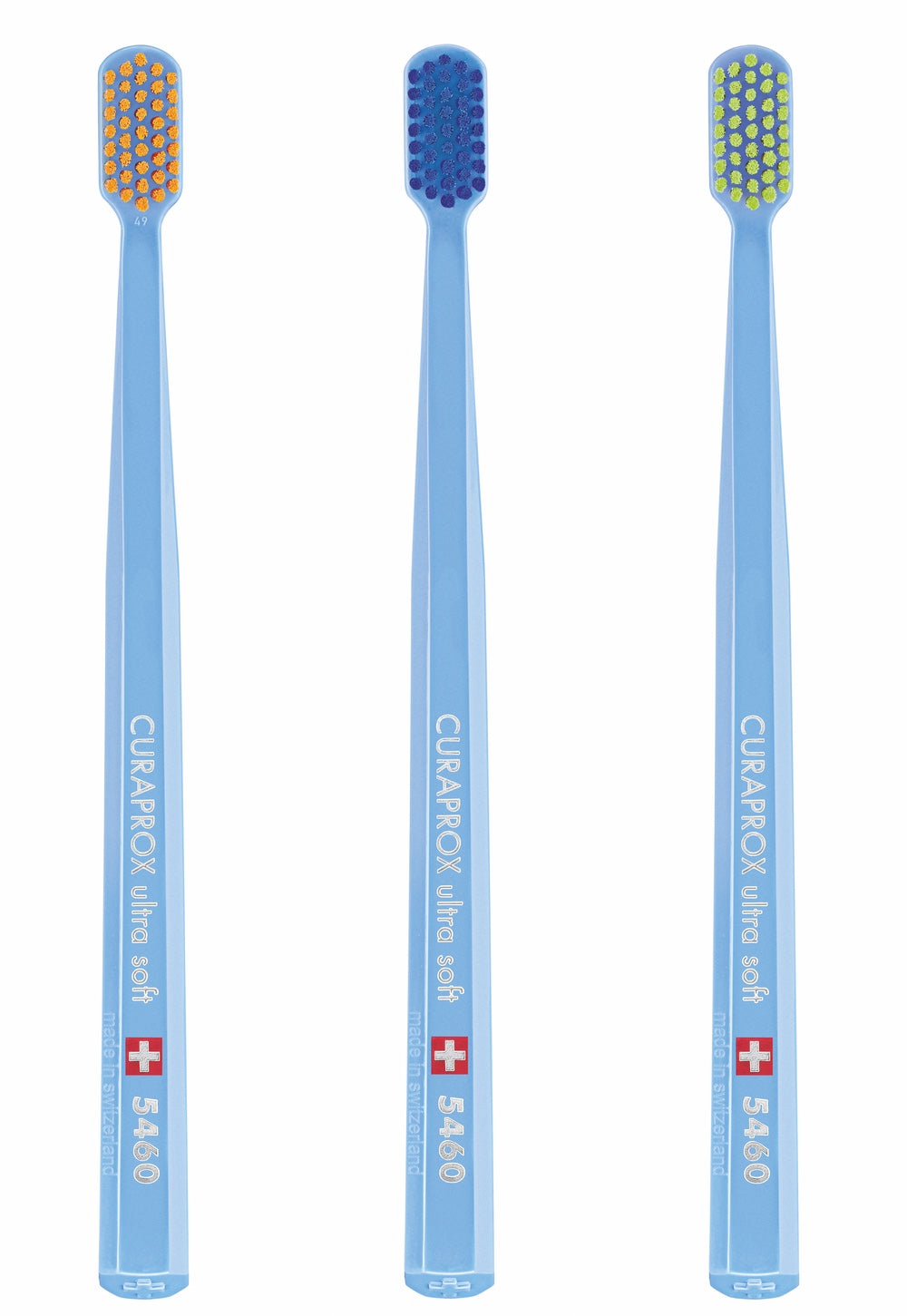 CURAPROX CS 5460 Ultra-Soft Toothbrush - Royal Blue, Pack of 3 (Random Bristle Colour)