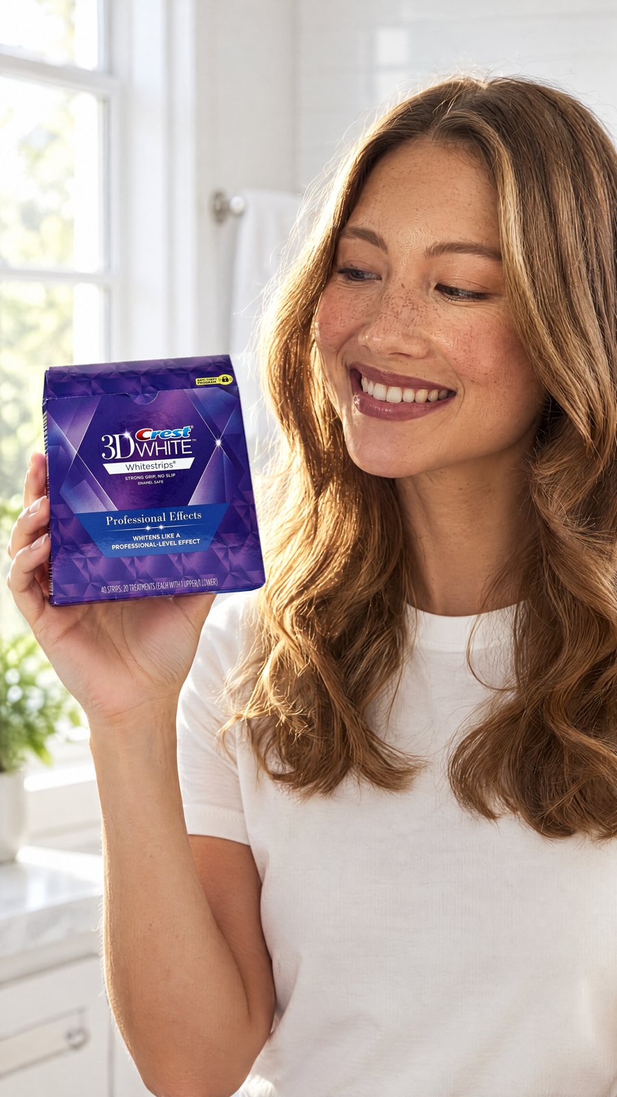 Crest - 3D Teeth Whitestrips Professional Effect — close-up with model