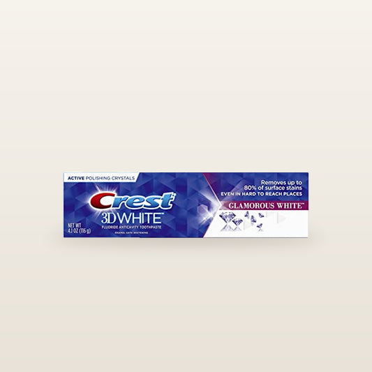 Crest, 3D White, Fluoride Anticavity Toothpaste, Glamorous White, 116g