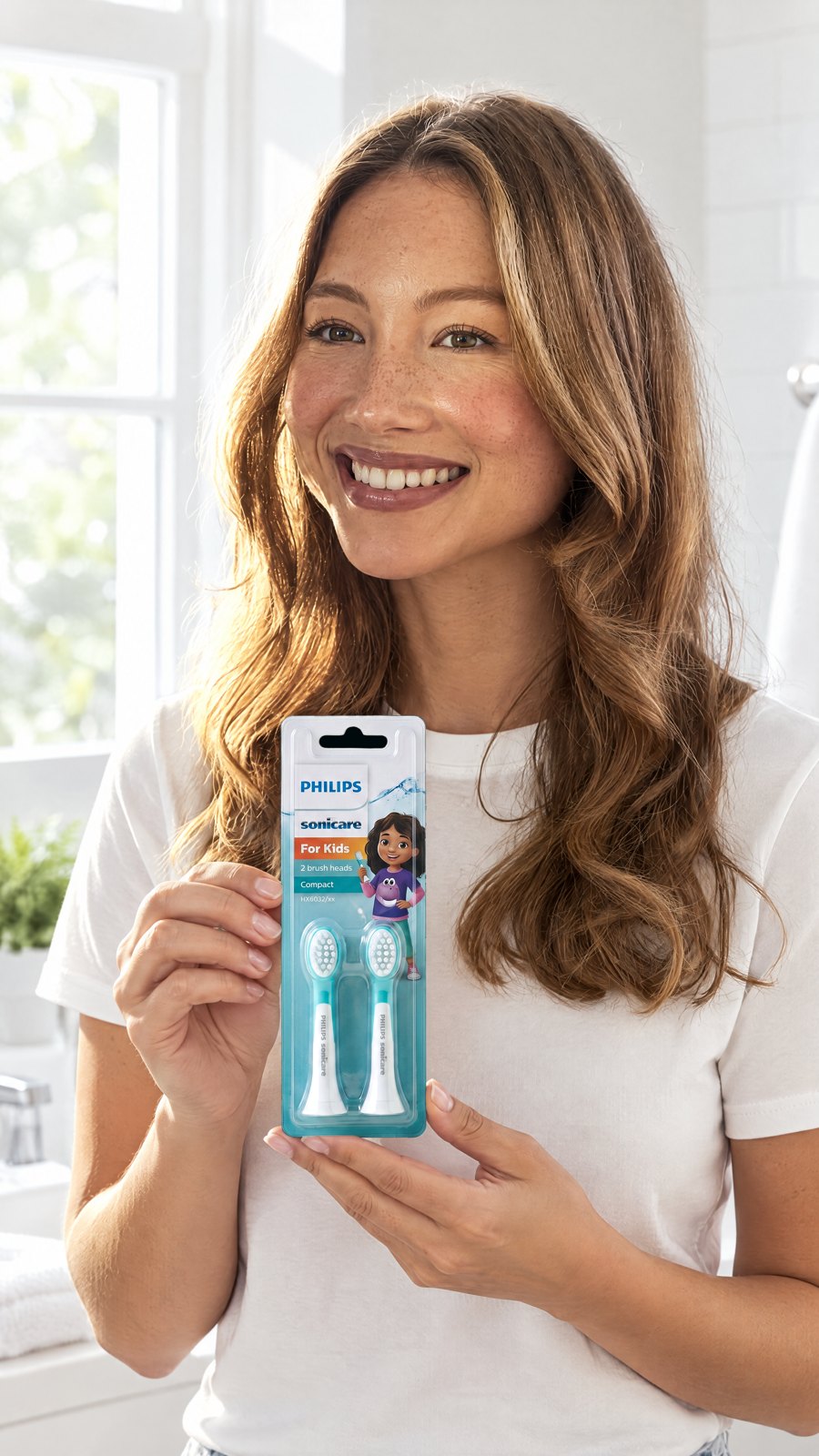 Philips - HX6032 x2 Sonicare For Kids Compact sonic toothbrush heads — held by model