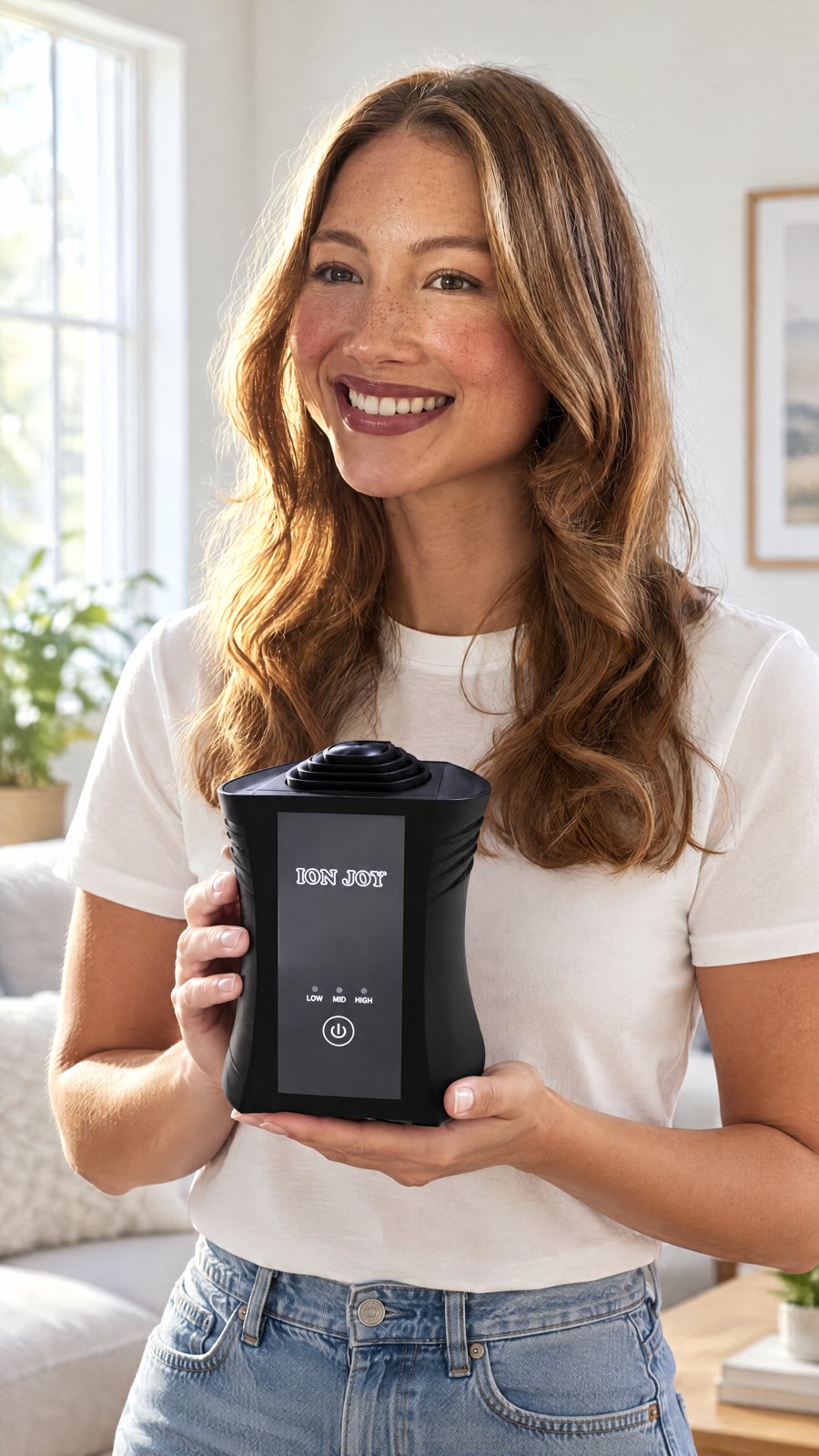 Ionjoy - Desktop negative ion air purifier — held by model