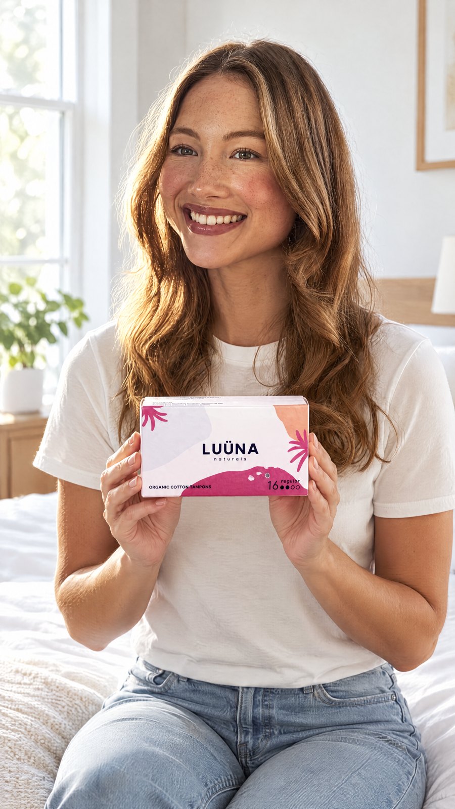 Luuna - Organic Cotton Regular Tampons 16 pcs x 1 — held by model