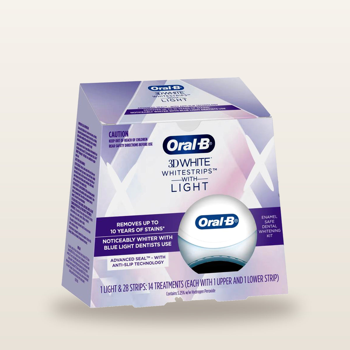 Oral B 3D White Strips Teeth Whitening 14 Treatments + LED Light Kit