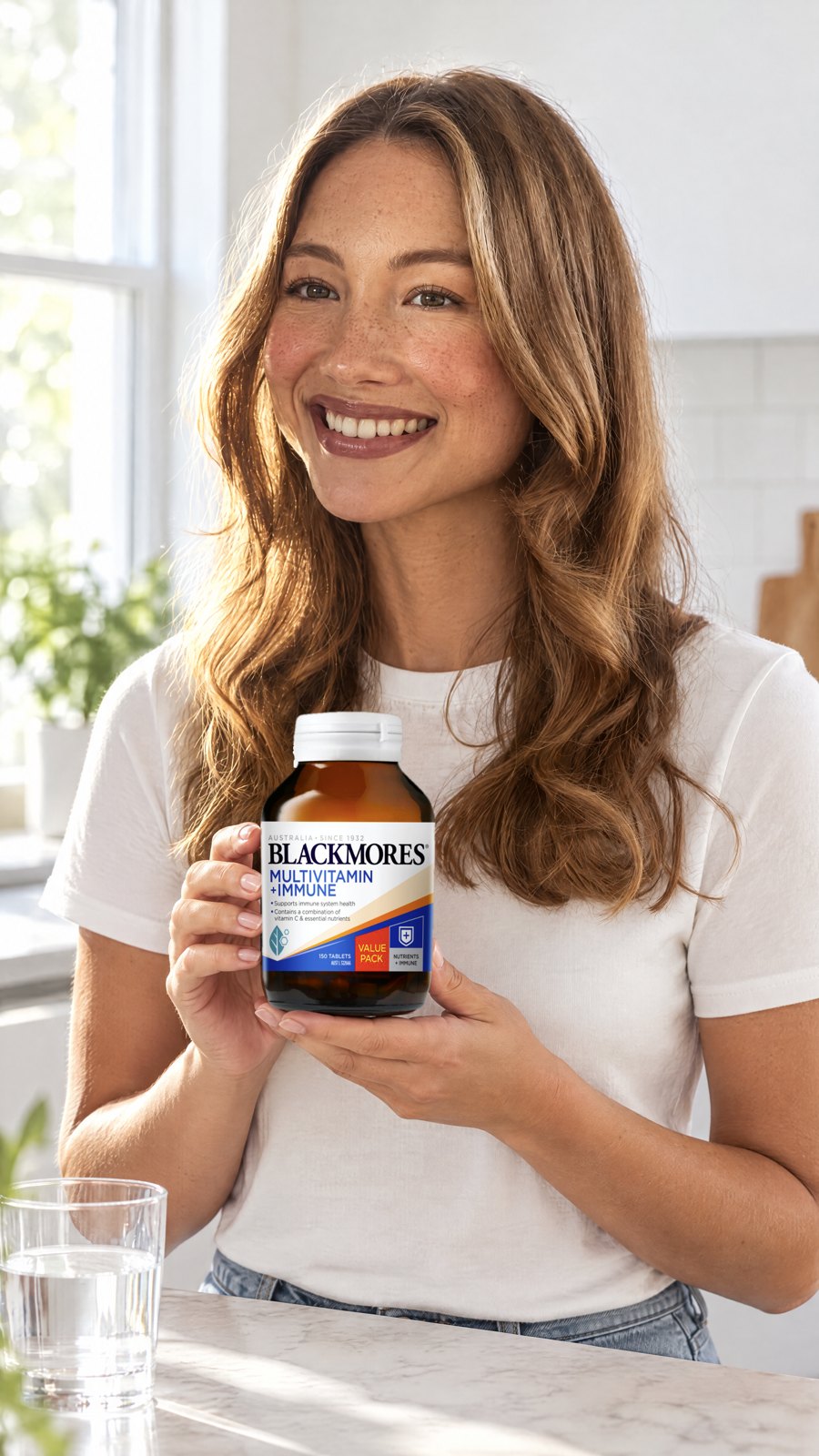 Blackmores - Multivitamin + Immune 150 Tablets Exclusive — held by model