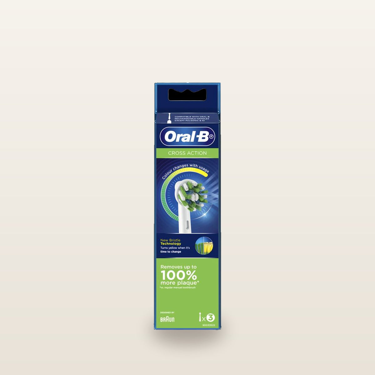 Oral B Power Toothbrush Cross Action Refills Rainbow 3 Pack