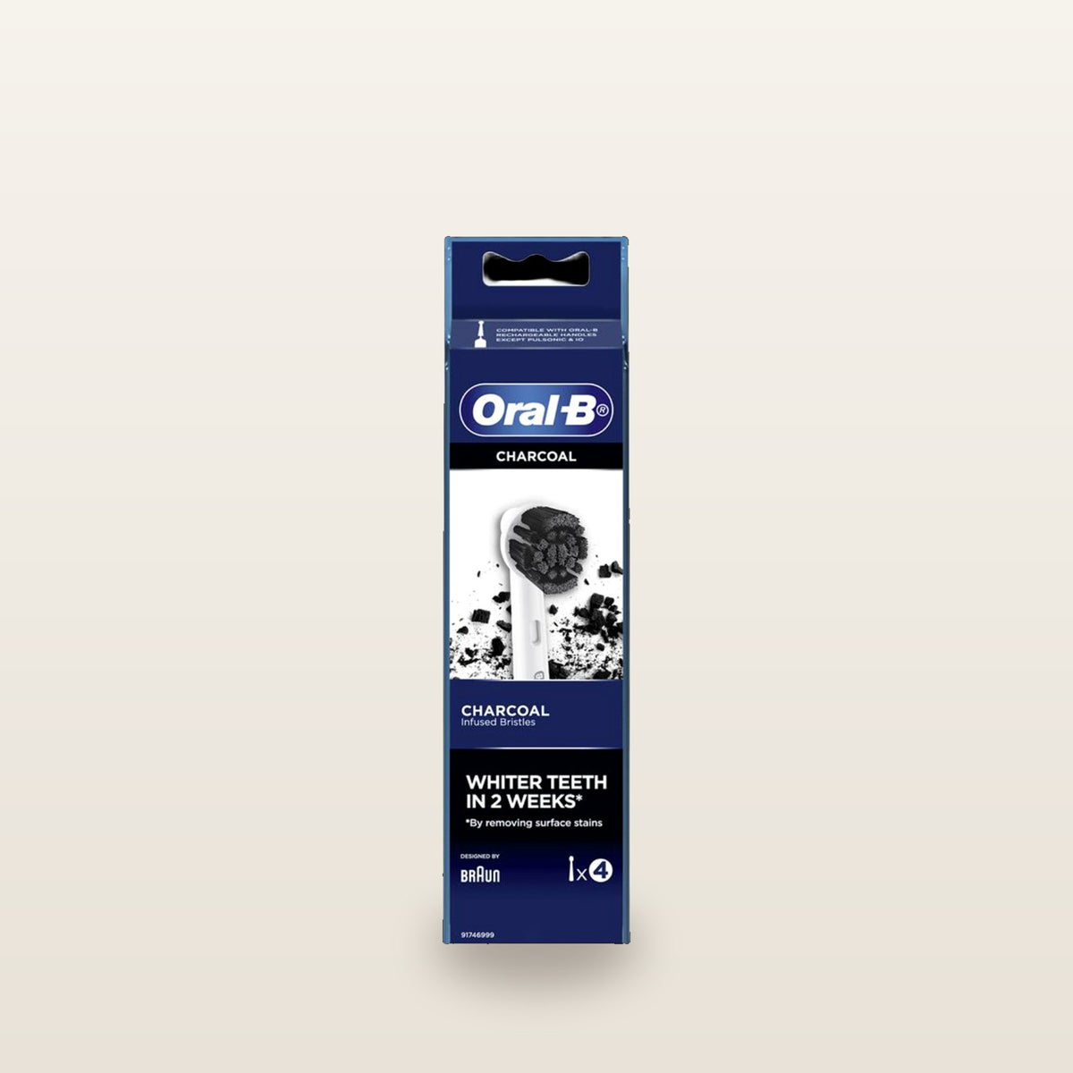 Oral B Power Toothbrush Charcoal Refills 4 Pack