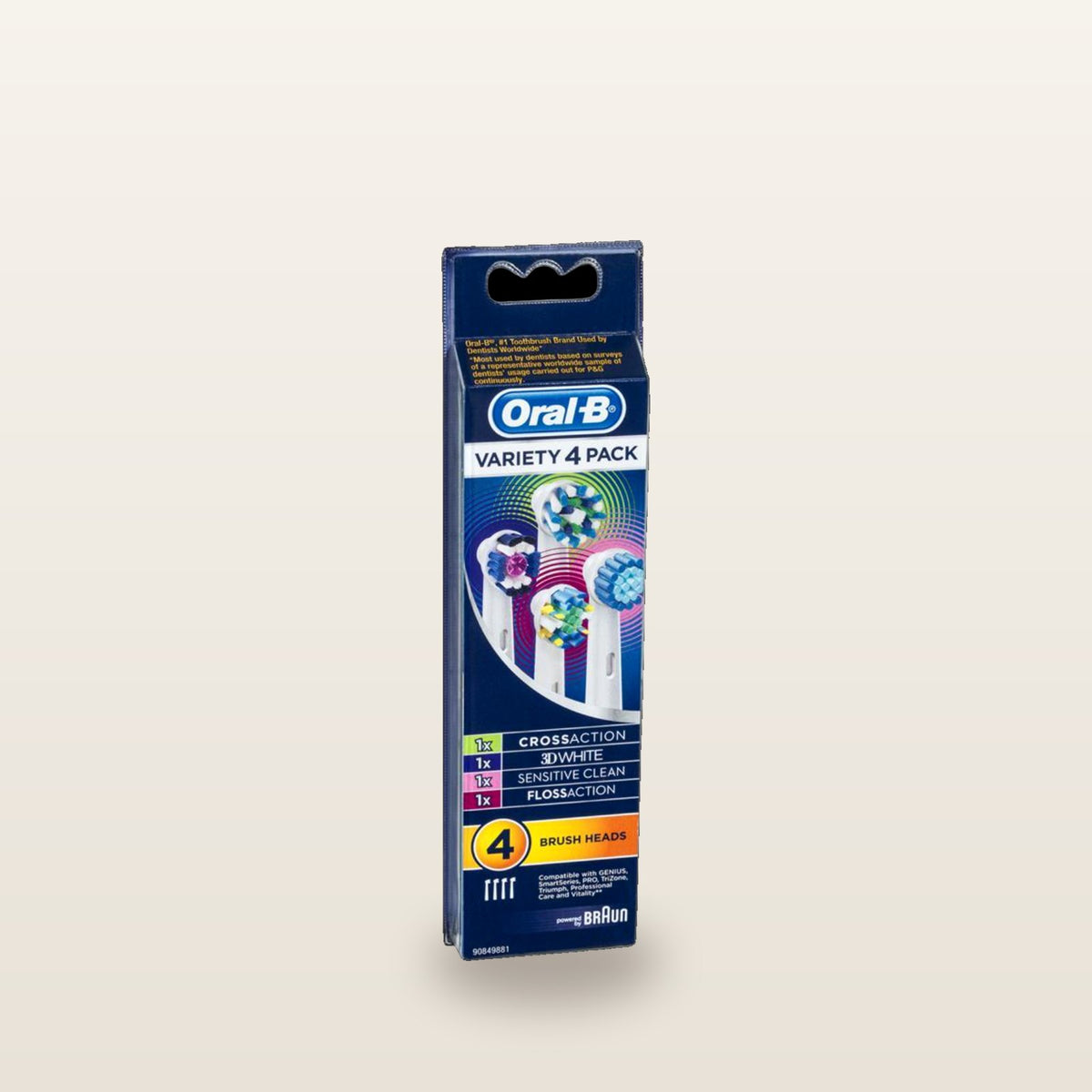Oral B Power Toothbrush Variety Refills 4 Pack