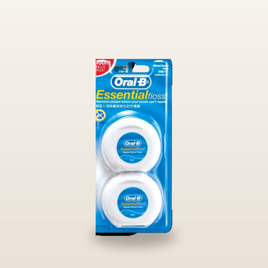 Oral B - Essential Floss Waxed Dental Floss 50m (TWIN PACK) 2'S (Parallel Import)