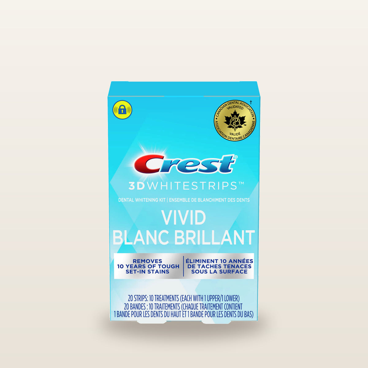 Crest 3D White Whitestrips Vivid Blanc Brillant 10 Treatments