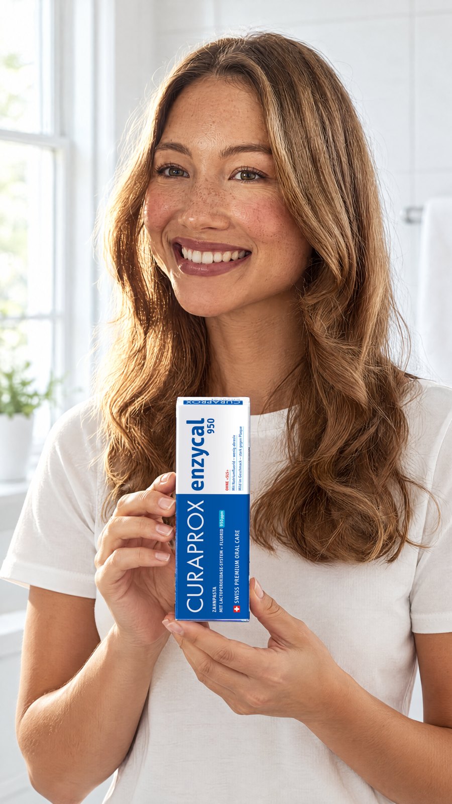 CURAPROX - ENZYCAL Toothpaste 75 mL 950 Fluoride — held by model