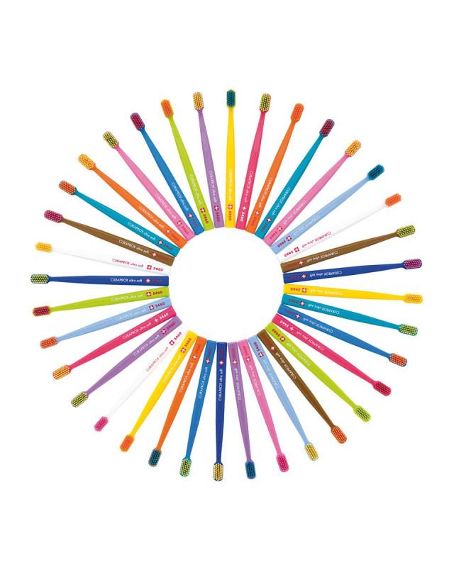 CURAPROX CS 5460 Ultra-Soft Toothbrush - Royal Blue, Pack of 3 (Random Bristle Colour)
