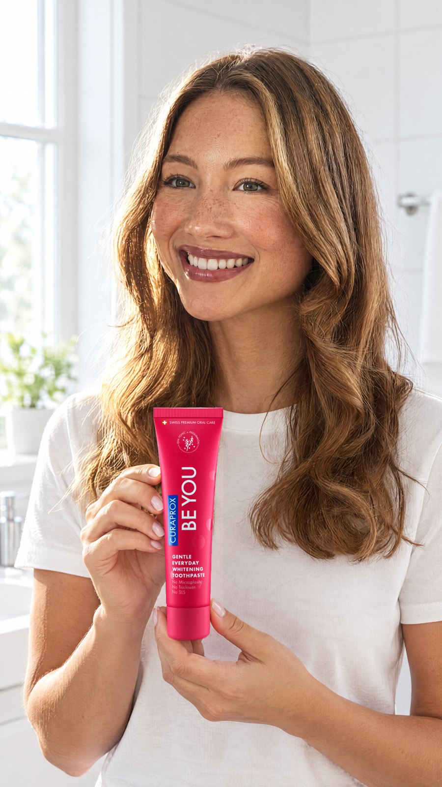 CURAPROX - [BE YOU.] 60ML CHALLENGER (Gin Tonic + Persimmon) Toothpaste — held by model
