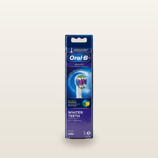 Oral-B - 3D White Brush Head with Clean Maximiser - 3 Counts
