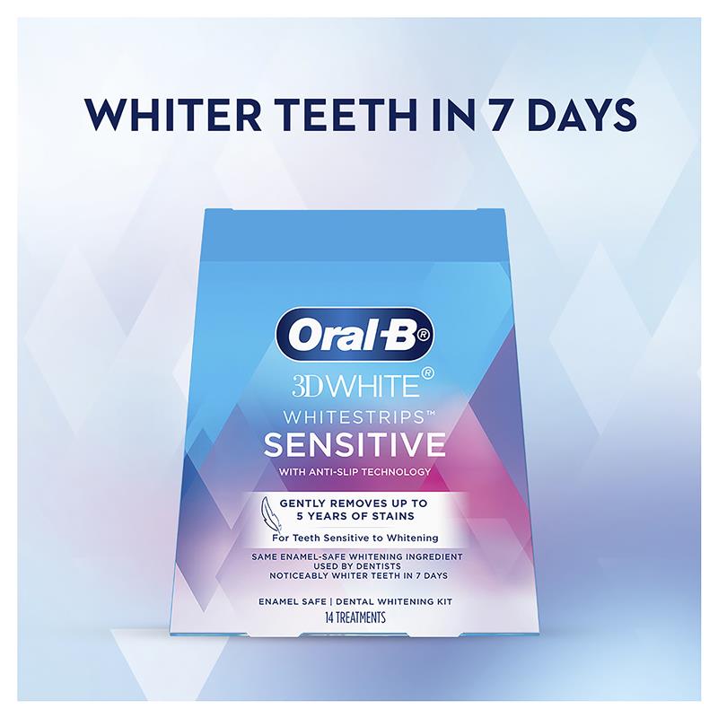 Oral B 3D White Whitening Strips Sensitive 14 Pack