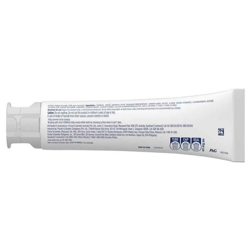 Oral B Toothpaste 3D White Strengthen Enamel 190g