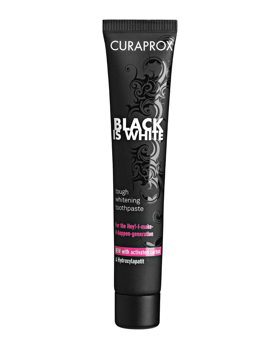 CURAPROX Black is White Activated Carbon Toothpaste 90ml, Made in Switzerland