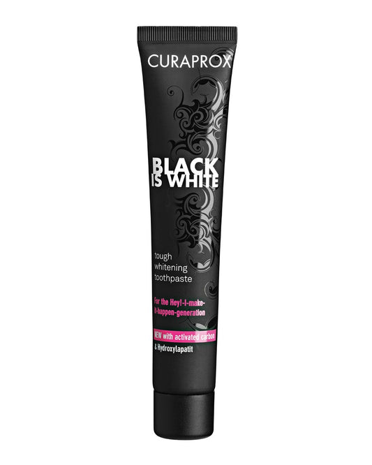 CURAPROX Black is White Activated Carbon Toothpaste 90ml, Made in Switzerland
