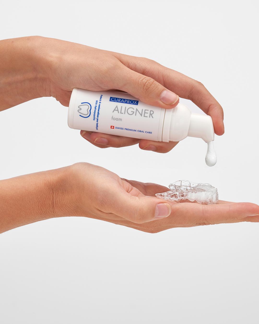 CURAPROX Aligner Foam 40ml - Prevents Plaque Buildup for Aligners, Retainers & Braces