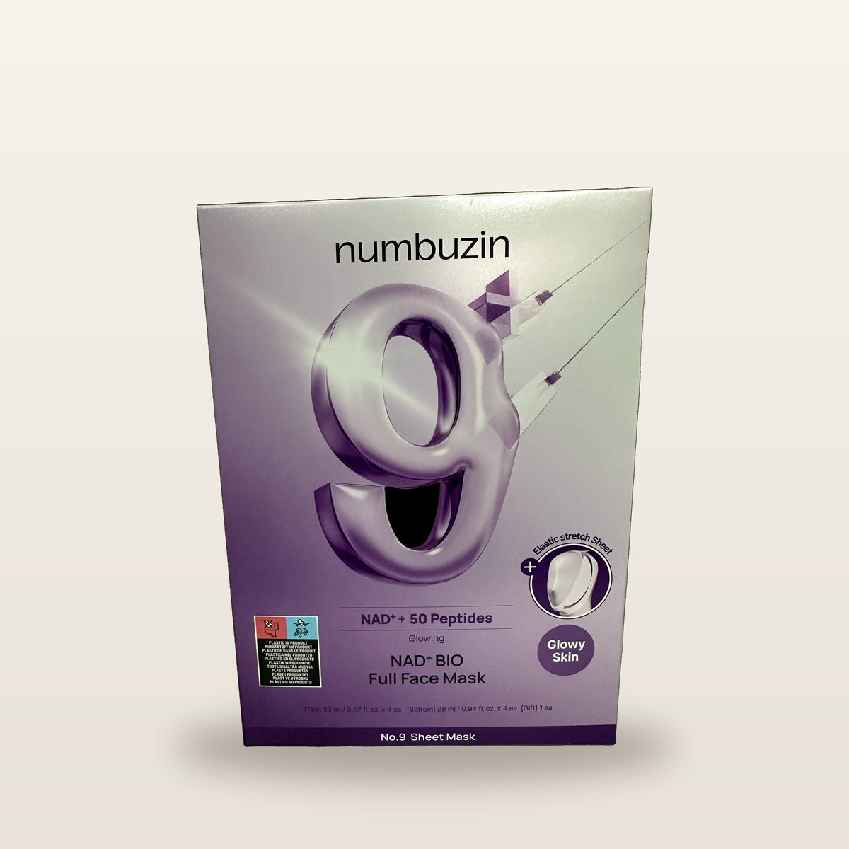 numbuzin No.9 NAD+ BIO Full Face Mask (4 Sheets + Gift Sheet)
