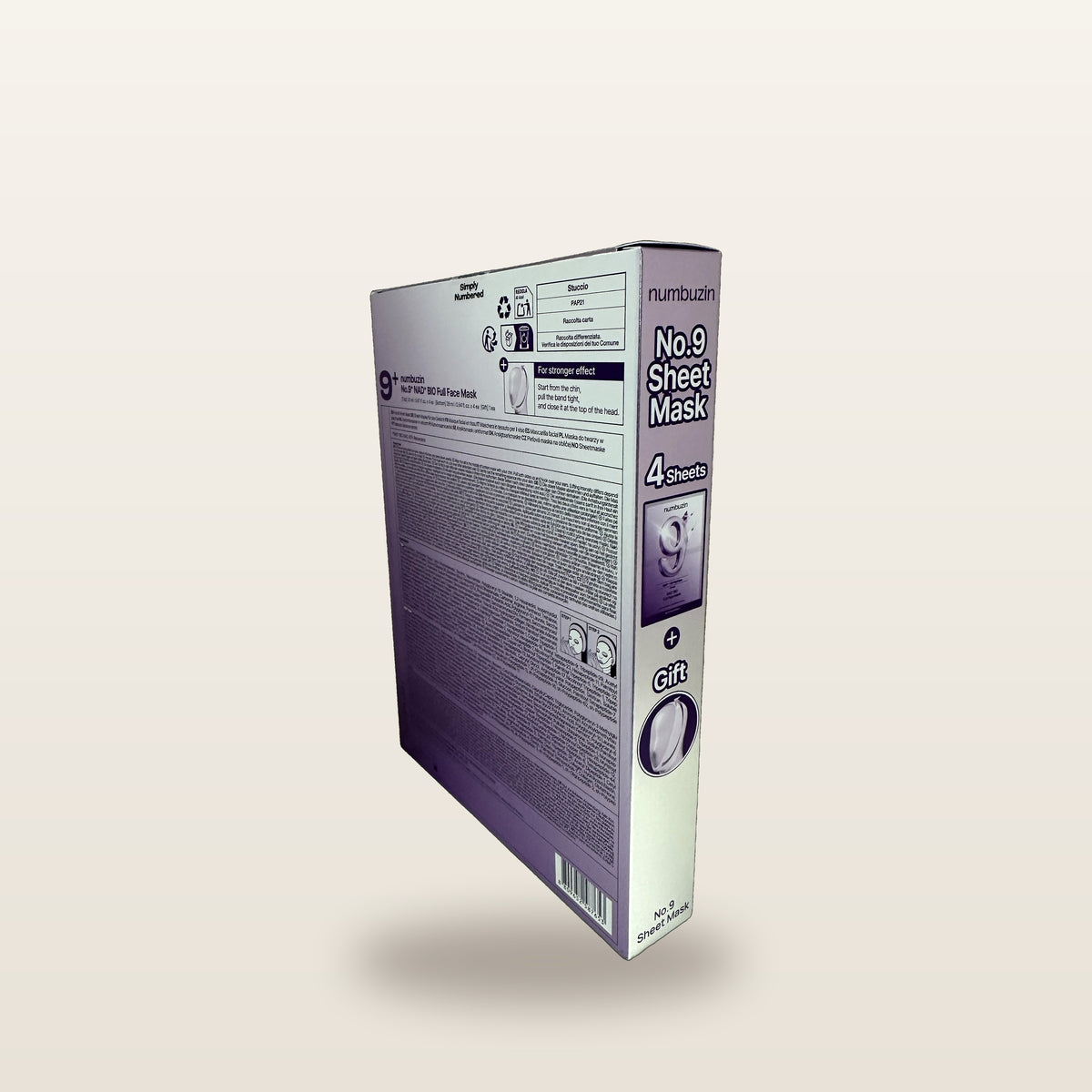numbuzin No.9 NAD+ BIO Full Face Mask (4 Sheets + Gift Sheet) - view 2