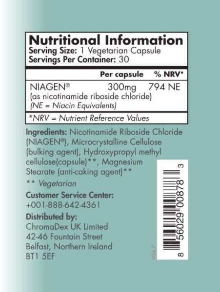 (30 Count (Pack of 1)) Nicotinamide Riboside NAD+ 30 Count 300mg NIAGEN