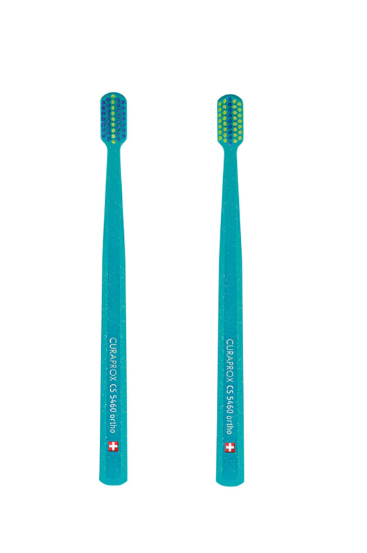 CURAPROX CS 5460 Ortho Blister Toothbrush, Pack of 2 (Blue) – Special Care for Braces