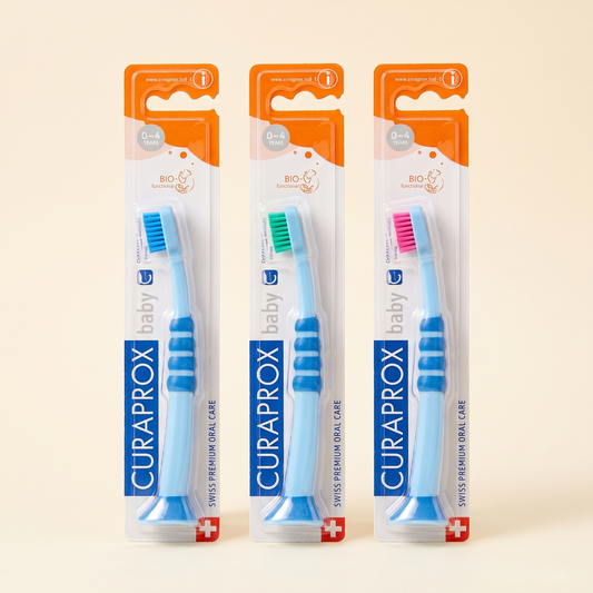 Curaprox Baby toothbrush 3-pack, blue, studio