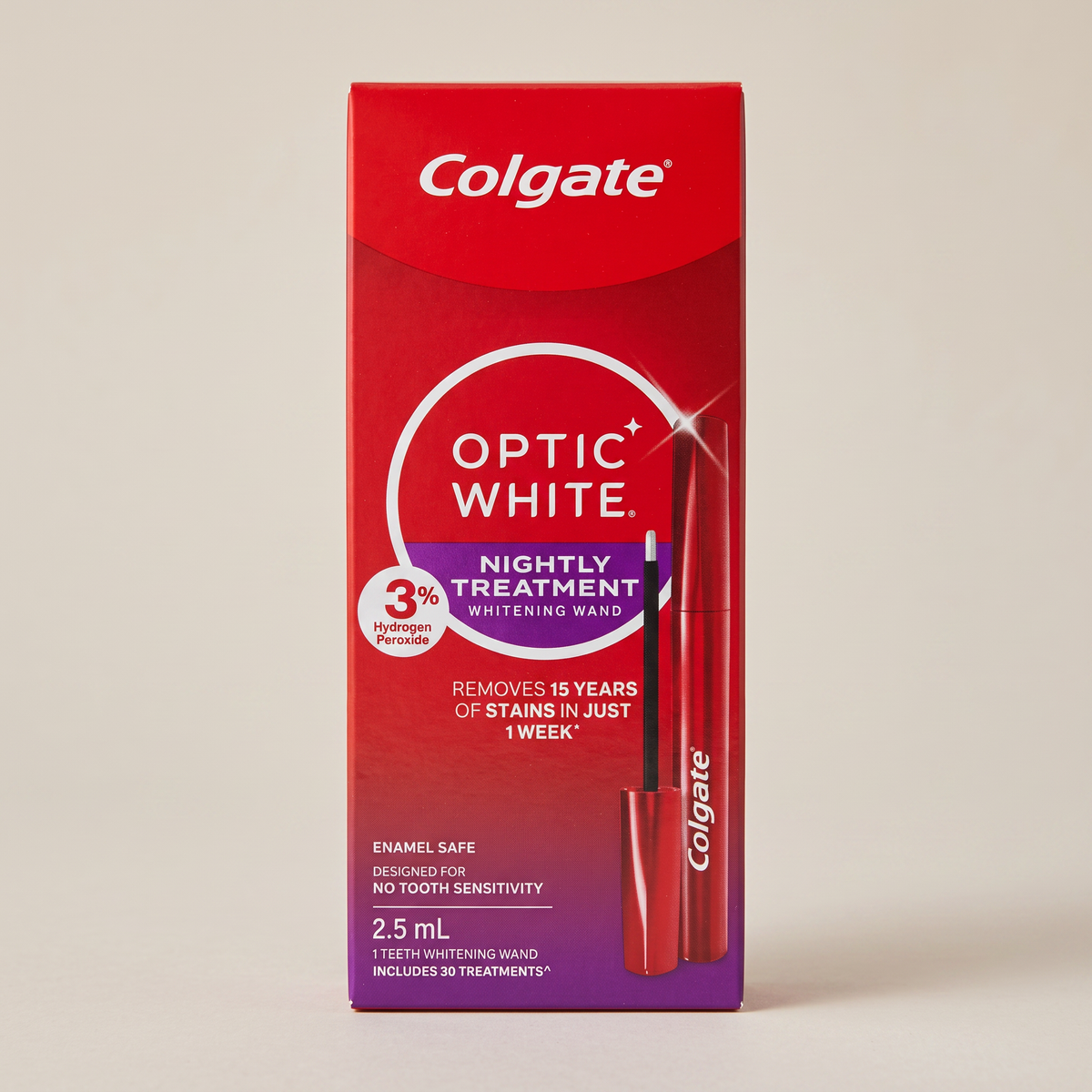 Colgate Optic White Nightly Treatment whitening wand, studio